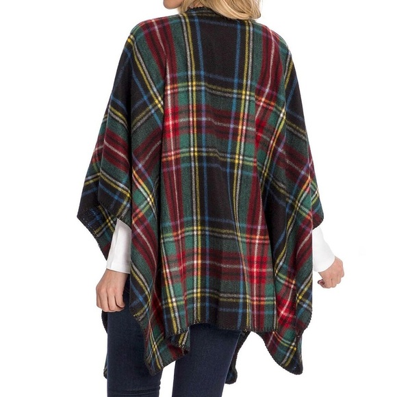 Woolrich women's Cozy Blanket Wrap shawl cape tartan plaid - one size (j10) - Picture 2 of 11